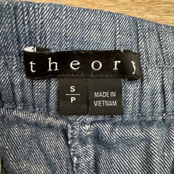 THEORY- Korene Chambray Linen Blend Pant- sz. S - Picture 10 of 11